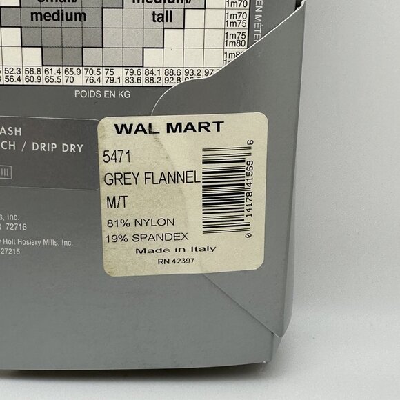 No Boundaries Grey Flannel Fashion Tights M/T Made In Italy - Picture 3 of 4